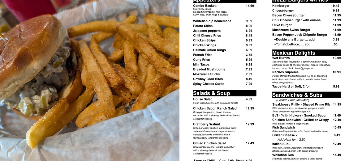 The Shipwreck Menu
