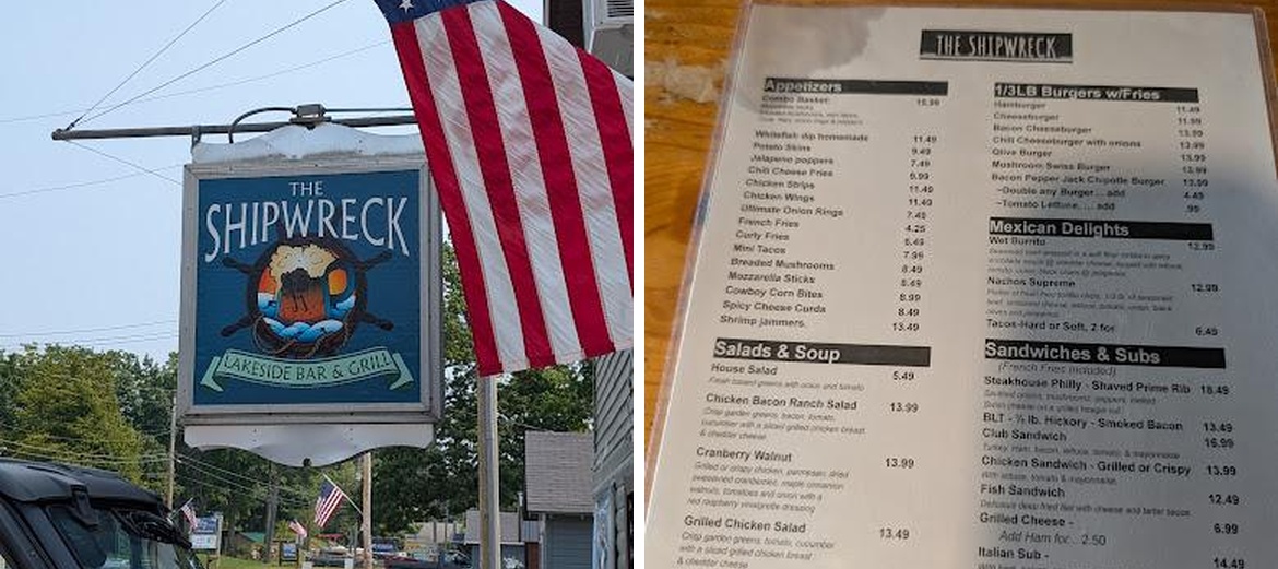 The Shipwreck Menu